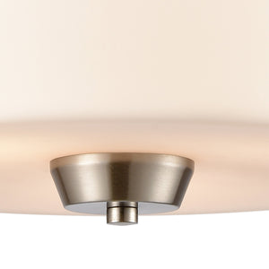Thomas Lighting Winslow Three Light Pendant with Opaque Glass Shades for Dining and Kitchen Islands Nickel CN310842
