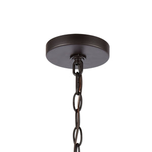 Thomas Lighting Calistoga Three Light Industrial Chandelier with Clear Glass Shades for Dining Rooms 23 inches Bronze CN320321