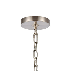 Thomas Lighting Calistoga Three Light Industrial Chandelier with Clear Glass Shades for Dining Rooms 23 inches Nickel CN320322