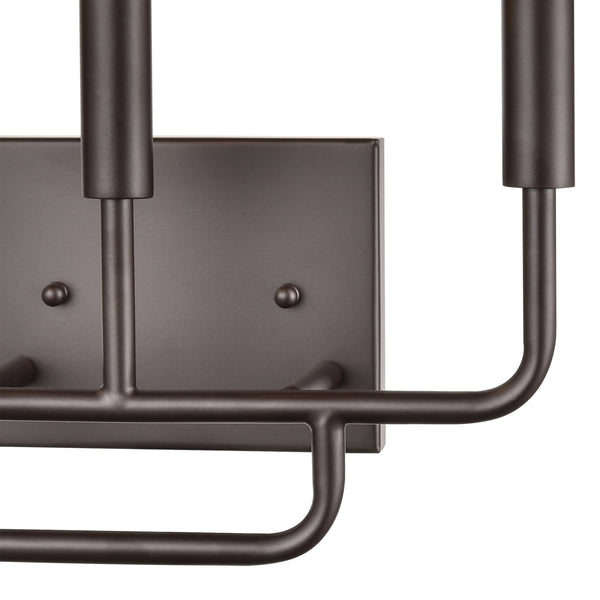 Thomas Lighting Park Slope Three Light Vanity Bar Hardwired Curved Metal Rods for Bathroom Walls Bronze 13 inches CN330311