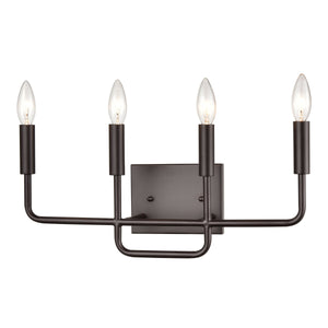 Thomas Lighting Park Slope Three Light Vanity Bar Hardwired Curved Metal Rods for Bathroom Walls Bronze 18.5 inches CN330411