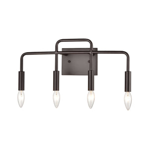 Thomas Lighting Park Slope Three Light Vanity Bar Hardwired Curved Metal Rods for Bathroom Walls Bronze 18.5 inches CN330411