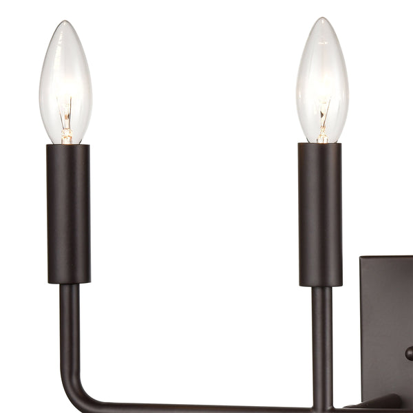 Thomas Lighting Park Slope Three Light Vanity Bar Hardwired Curved Metal Rods for Bathroom Walls Bronze 18.5 inches CN330411