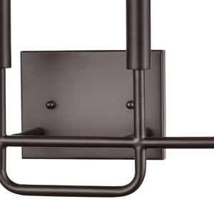Thomas Lighting Park Slope Three Light Vanity Bar Hardwired Curved Metal Rods for Bathroom Walls Bronze 18.5 inches CN330411