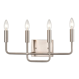 Thomas Lighting Park Slope Three Light Vanity Bar Hardwired Curved Metal Rods for Bathroom Walls Nickel 18.5 inches CN330412
