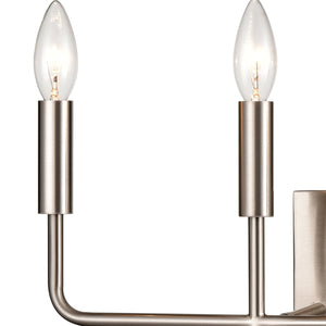 Thomas Lighting Park Slope Three Light Vanity Bar Hardwired Curved Metal Rods for Bathroom Walls Nickel 18.5 inches CN330412