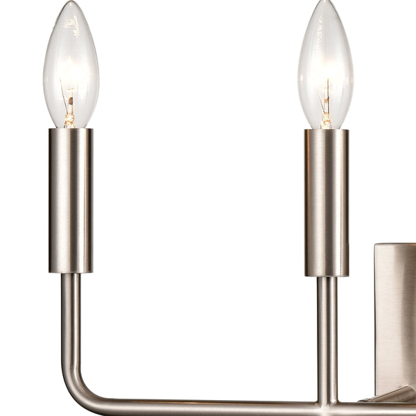 Thomas Lighting Park Slope Three Light Vanity Bar Hardwired Curved Metal Rods for Bathroom Walls Nickel 18.5 inches CN330412