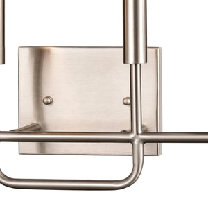 Thomas Lighting Park Slope Three Light Vanity Bar Hardwired Curved Metal Rods for Bathroom Walls Nickel 18.5 inches CN330412