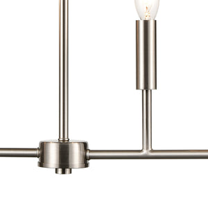 Thomas Lighting Park Slope Four Arm Open Pendant Light Sculptural Metal Rods for Dining or Entryway Nickel 25 inches CN330422