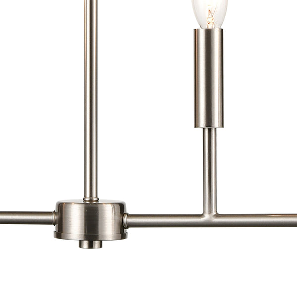 Thomas Lighting Park Slope Four Arm Open Pendant Light Sculptural Metal Rods for Dining or Entryway Nickel 25 inches CN330422