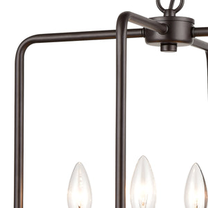 Thomas Lighting Park Slope Four Arm Open Pendant Light Sculptural Metal Rods for Dining or Entryway Bronze 15.75 inches CN330441