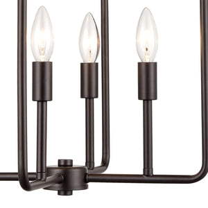 Thomas Lighting Park Slope Four Arm Open Pendant Light Sculptural Metal Rods for Dining or Entryway Bronze 15.75 inches CN330441