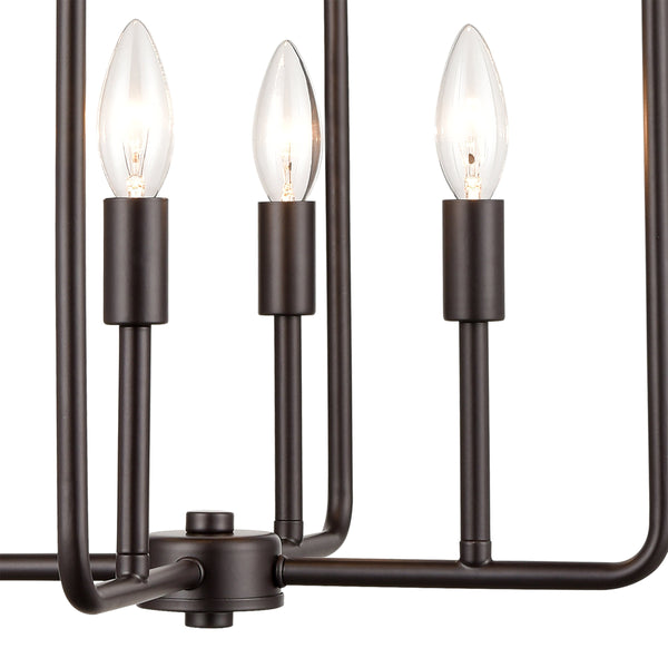 Thomas Lighting Park Slope Four Arm Open Pendant Light Sculptural Metal Rods for Dining or Entryway Bronze 15.75 inches CN330441