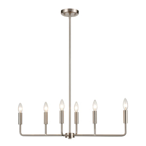 Thomas Lighting Park Slope Four Arm Open Pendant Light Sculptural Metal Rods for Dining or Entryway Nickel 31 inches CN330622