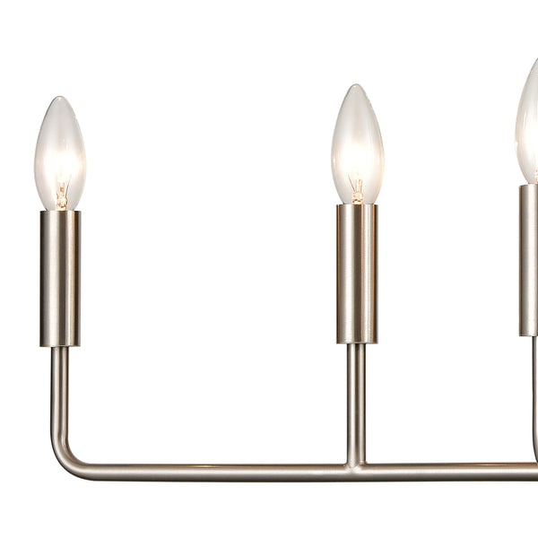 Thomas Lighting Park Slope Four Arm Open Pendant Light Sculptural Metal Rods for Dining or Entryway Nickel 31 inches CN330622