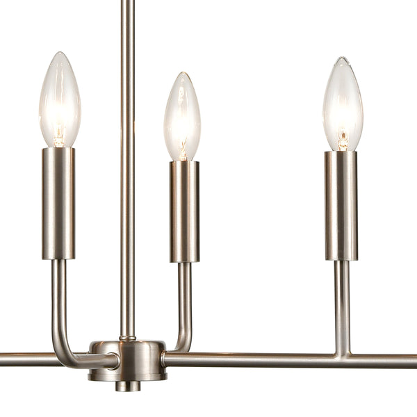 Thomas Lighting Park Slope Four Arm Open Pendant Light Sculptural Metal Rods for Dining or Entryway Nickel 31 inches CN330622