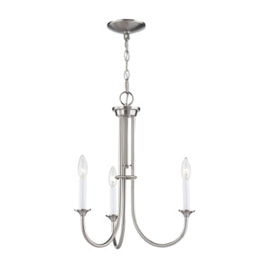 Thomas Lighting Meadowview 3 Light Candle Style Metal Chandelier for Modern Dining and Entryway Nickel 18 inches CN340322