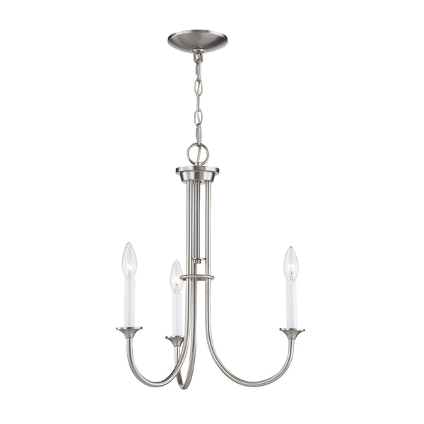 Thomas Lighting Meadowview 3 Light Candle Style Metal Chandelier for Modern Dining and Entryway Nickel 18 inches CN340322