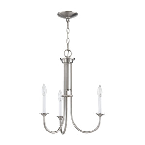 Thomas Lighting Meadowview 3 Light Candle Style Metal Chandelier for Modern Dining and Entryway Nickel 18 inches CN340322