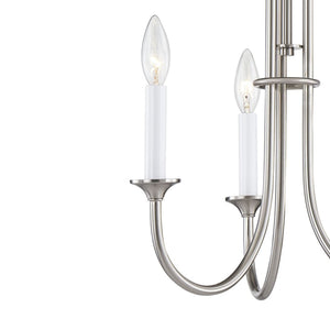 Thomas Lighting Meadowview 3 Light Candle Style Metal Chandelier for Modern Dining and Entryway Nickel 18 inches CN340322