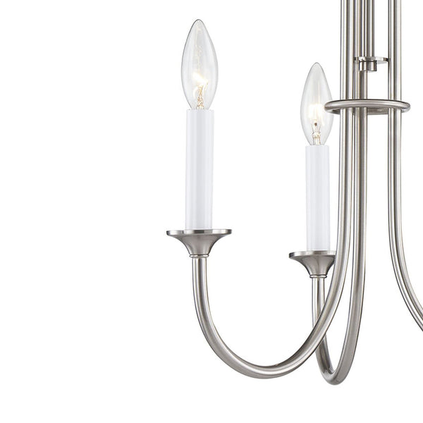 Thomas Lighting Meadowview 3 Light Candle Style Metal Chandelier for Modern Dining and Entryway Nickel 18 inches CN340322