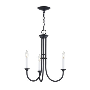 Thomas Lighting Meadowview 3 Light Candle Style Metal Chandelier for Modern Dining and Entryway Black 18 inches CN340326