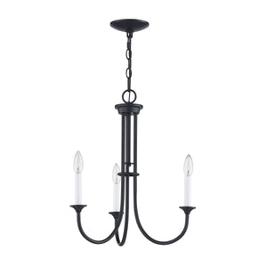 Thomas Lighting Meadowview 3 Light Candle Style Metal Chandelier for Modern Dining and Entryway Black 18 inches CN340326