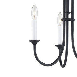 Thomas Lighting Meadowview 3 Light Candle Style Metal Chandelier for Modern Dining and Entryway Black 18 inches CN340326