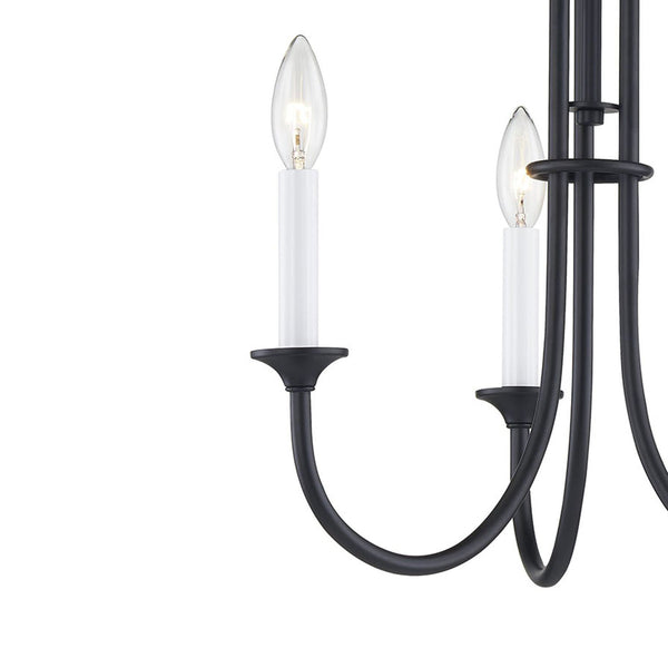 Thomas Lighting Meadowview 3 Light Candle Style Metal Chandelier for Modern Dining and Entryway Black 18 inches CN340326