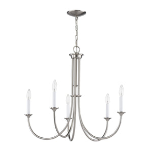 Thomas Lighting Meadowview 3 Light Candle Style Metal Chandelier for Modern Dining and Entryway Nickel 28 inches CN340422