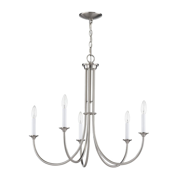 Thomas Lighting Meadowview 3 Light Candle Style Metal Chandelier for Modern Dining and Entryway Nickel 28 inches CN340422