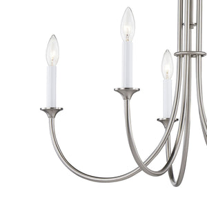 Thomas Lighting Meadowview 3 Light Candle Style Metal Chandelier for Modern Dining and Entryway Nickel 28 inches CN340422