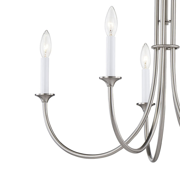Thomas Lighting Meadowview 3 Light Candle Style Metal Chandelier for Modern Dining and Entryway Nickel 28 inches CN340422