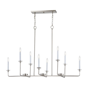 Thomas Lighting Lexington Five Light Metal Chandelier with Curved Arms for Dining and Entryway 48 inches Nickel CN340822