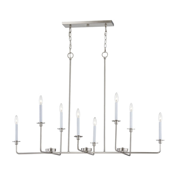 Thomas Lighting Lexington Five Light Metal Chandelier with Curved Arms for Dining and Entryway 48 inches Nickel CN340822