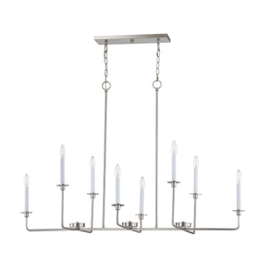 Thomas Lighting Lexington Five Light Metal Chandelier with Curved Arms for Dining and Entryway 48 inches Nickel CN340822