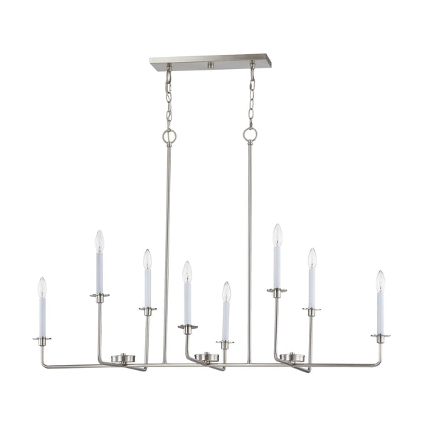 Thomas Lighting Lexington Five Light Metal Chandelier with Curved Arms for Dining and Entryway 48 inches Nickel CN340822