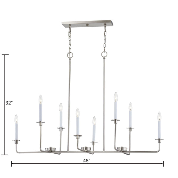 Thomas Lighting Lexington Five Light Metal Chandelier with Curved Arms for Dining and Entryway 48 inches Nickel CN340822