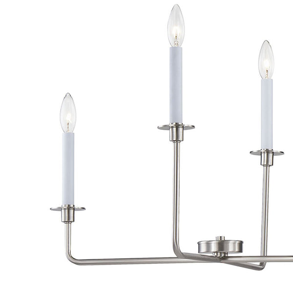 Thomas Lighting Lexington Five Light Metal Chandelier with Curved Arms for Dining and Entryway 48 inches Nickel CN340822