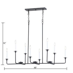 Thomas Lighting Lexington Five Light Metal Chandelier with Curved Arms for Dining and Entryway 48 inches Black CN340826