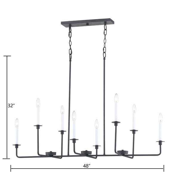 Thomas Lighting Lexington Five Light Metal Chandelier with Curved Arms for Dining and Entryway 48 inches Black CN340826