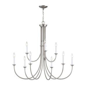 Thomas Lighting Meadowview 3 Light Candle Style Metal Chandelier for Modern Dining and Entryway Nickel 36 inches CN340922