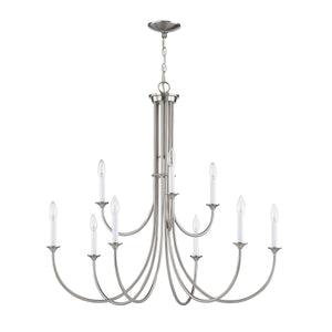 Thomas Lighting Meadowview 3 Light Candle Style Metal Chandelier for Modern Dining and Entryway Nickel 36 inches CN340922