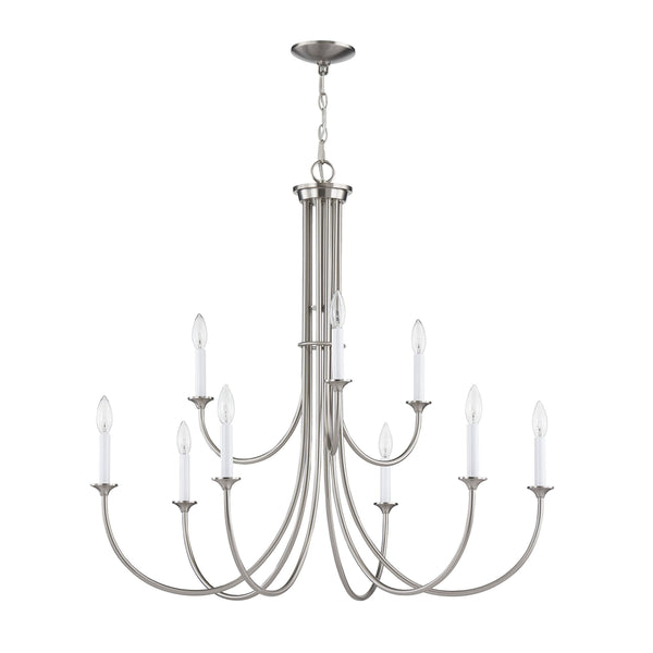 Thomas Lighting Meadowview 3 Light Candle Style Metal Chandelier for Modern Dining and Entryway Nickel 36 inches CN340922