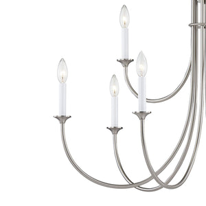 Thomas Lighting Meadowview 3 Light Candle Style Metal Chandelier for Modern Dining and Entryway Nickel 36 inches CN340922