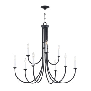 Thomas Lighting Meadowview 3 Light Candle Style Metal Chandelier for Modern Dining and Entryway Black 36 inches CN340926