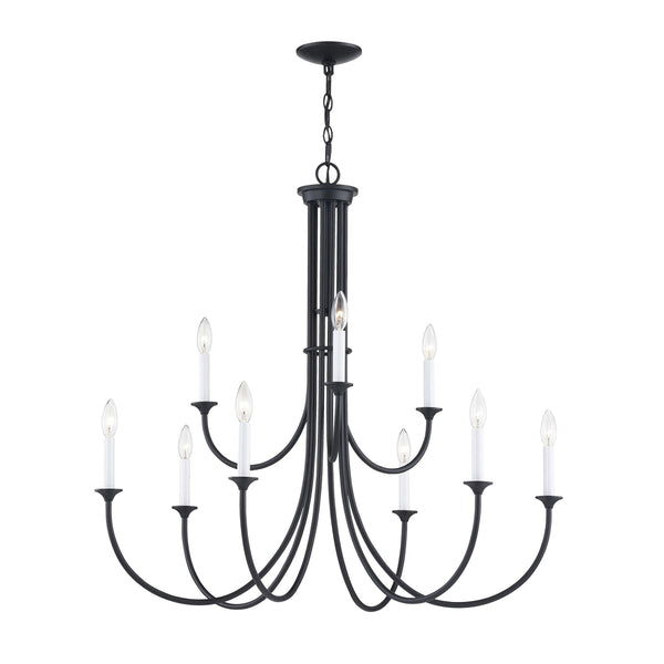Thomas Lighting Meadowview 3 Light Candle Style Metal Chandelier for Modern Dining and Entryway Black 36 inches CN340926