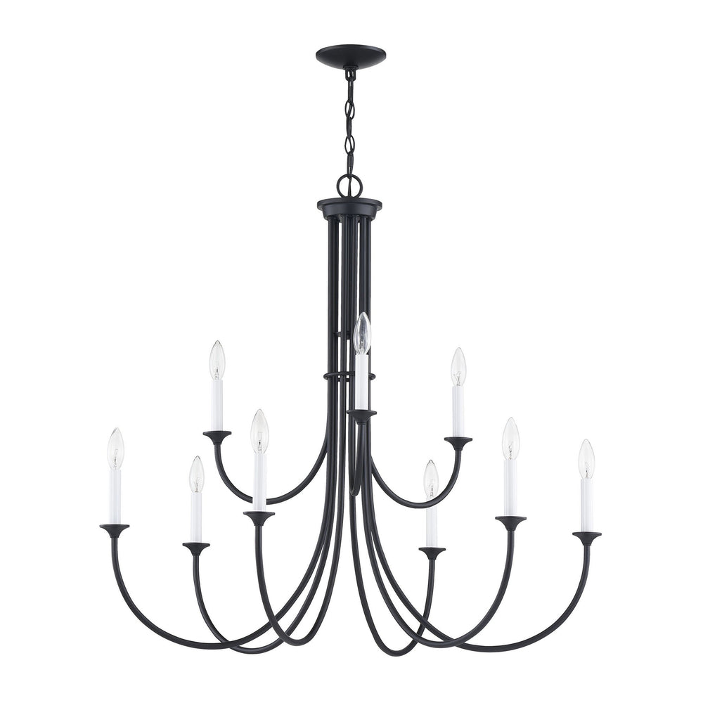 Thomas Lighting Meadowview 3 Light Candle Style Metal Chandelier for Modern Dining and Entryway Black 36 inches CN340926