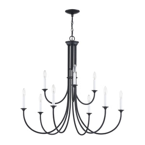 Thomas Lighting Meadowview 3 Light Candle Style Metal Chandelier for Modern Dining and Entryway Black 36 inches CN340926