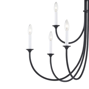Thomas Lighting Meadowview 3 Light Candle Style Metal Chandelier for Modern Dining and Entryway Black 36 inches CN340926